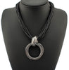 Black Leather Chain Necklaces