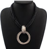 Black Leather Chain Necklaces