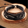 Wrap multilayer Leather Braided Rope