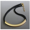 Black Leather Chain Statement Necklaces