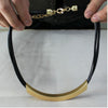 Black Leather Chain Statement Necklaces