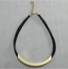 Black Leather Chain Statement Necklaces