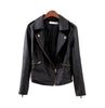 Turn Down Collar Women Leather Jackets