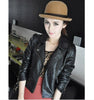 Turn Down Collar Women Leather Jackets