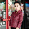 Turn Down Collar Women Leather Jackets