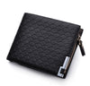 Mens PU Leather Zipper Business Wallet Card