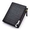 Mens PU Leather Zipper Business Wallet Card