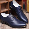 Pointed Leather Men Oxfords Lace-Up