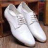 Pointed Leather Men Oxfords Lace-Up