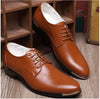 Pointed Leather Men Oxfords Lace-Up